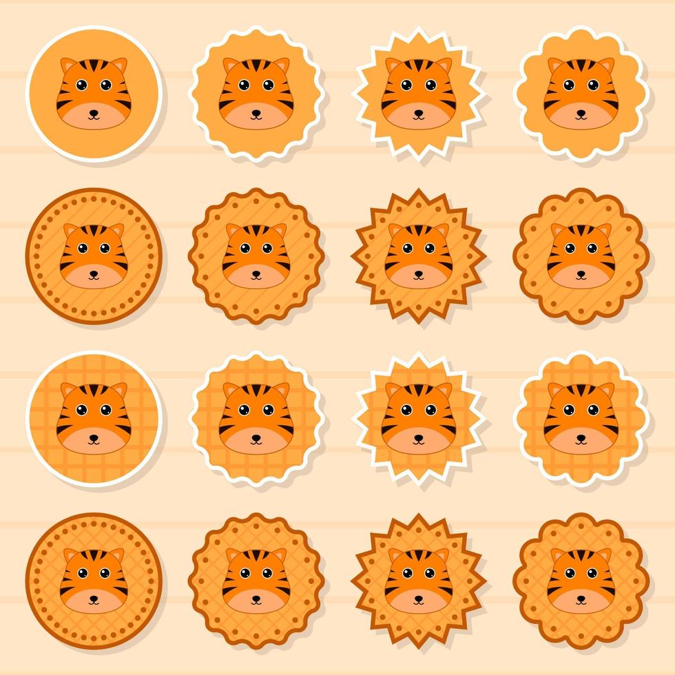 Note sticker set with Tiger vector