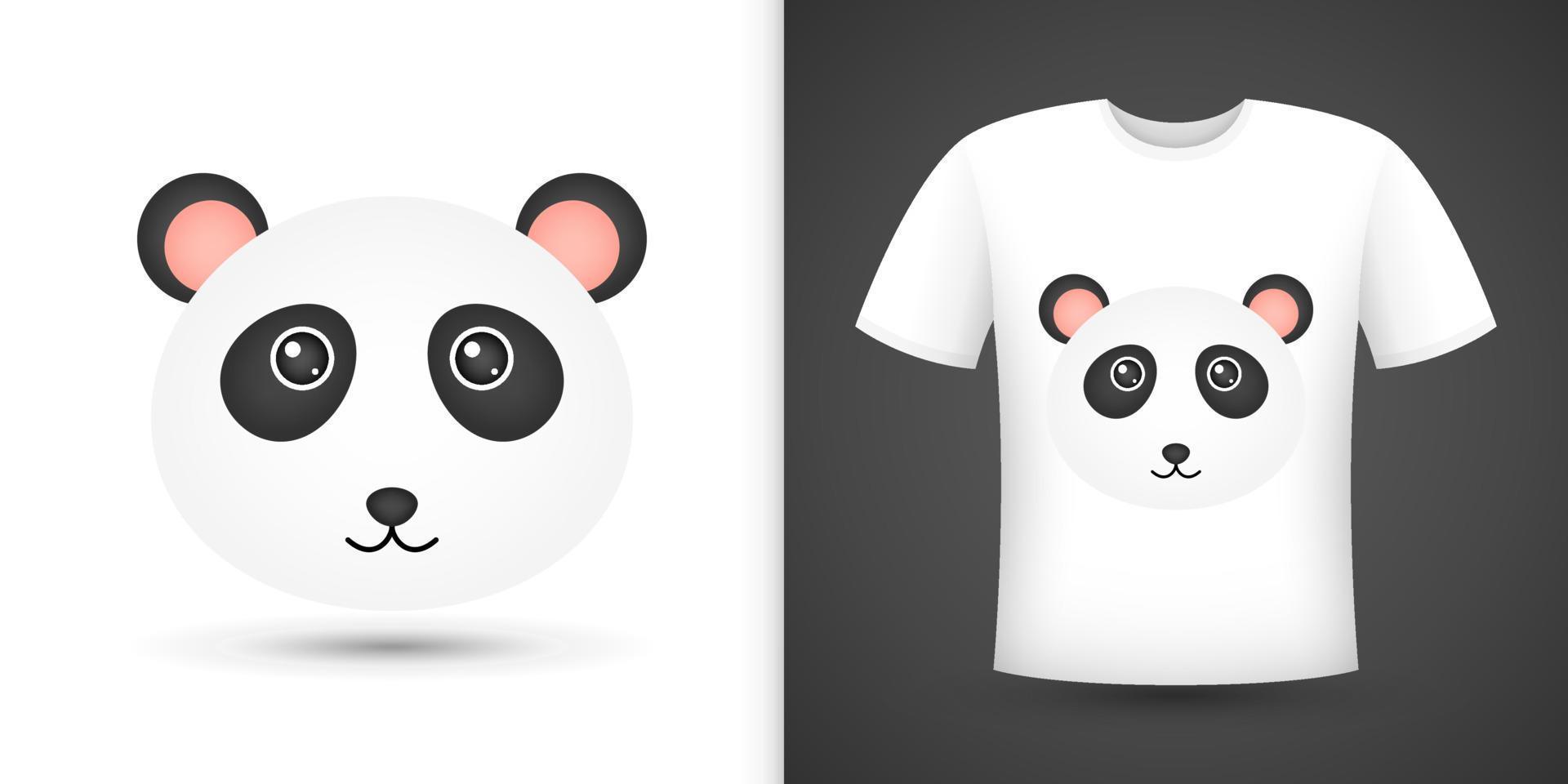 cabeza de panda en camisa blanca vector