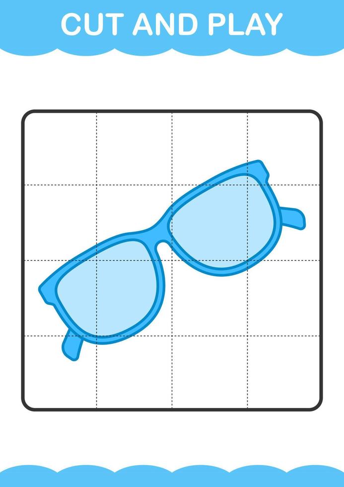 Cut and play with Glasses vector