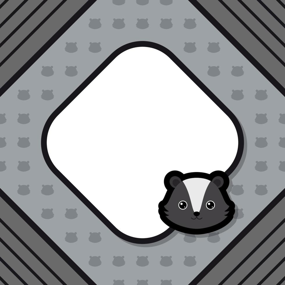 Greeting card template with Skunk vector