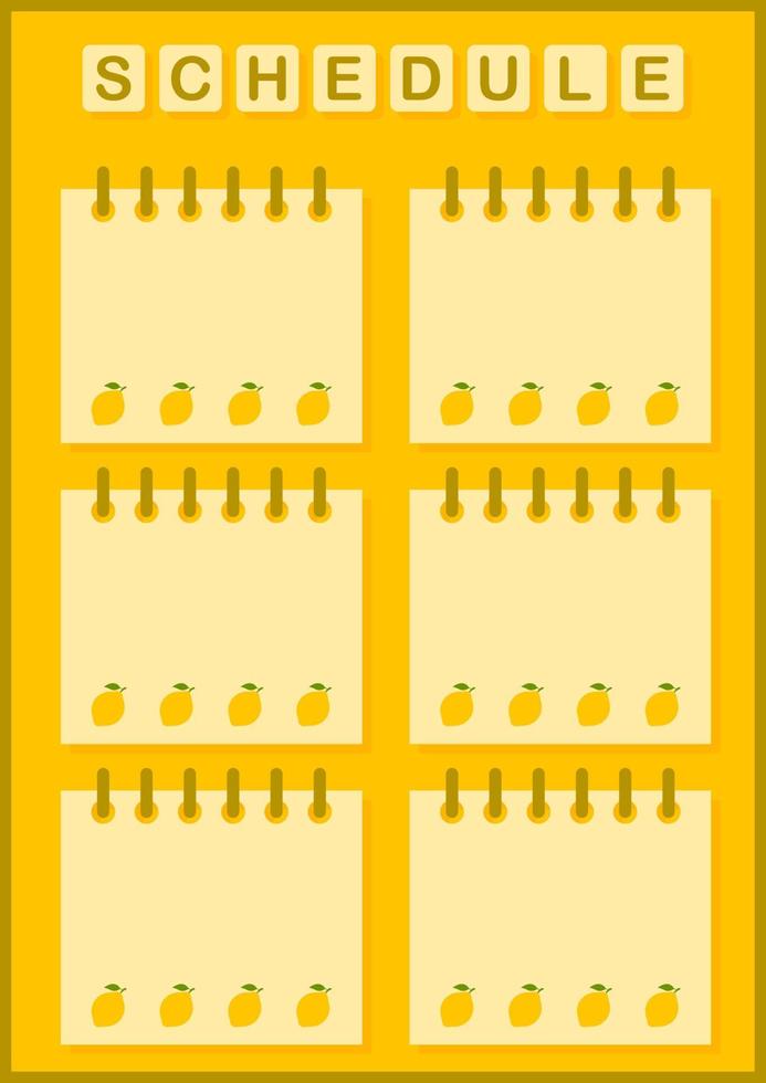 Daily and weekly planner with Lemon vector
