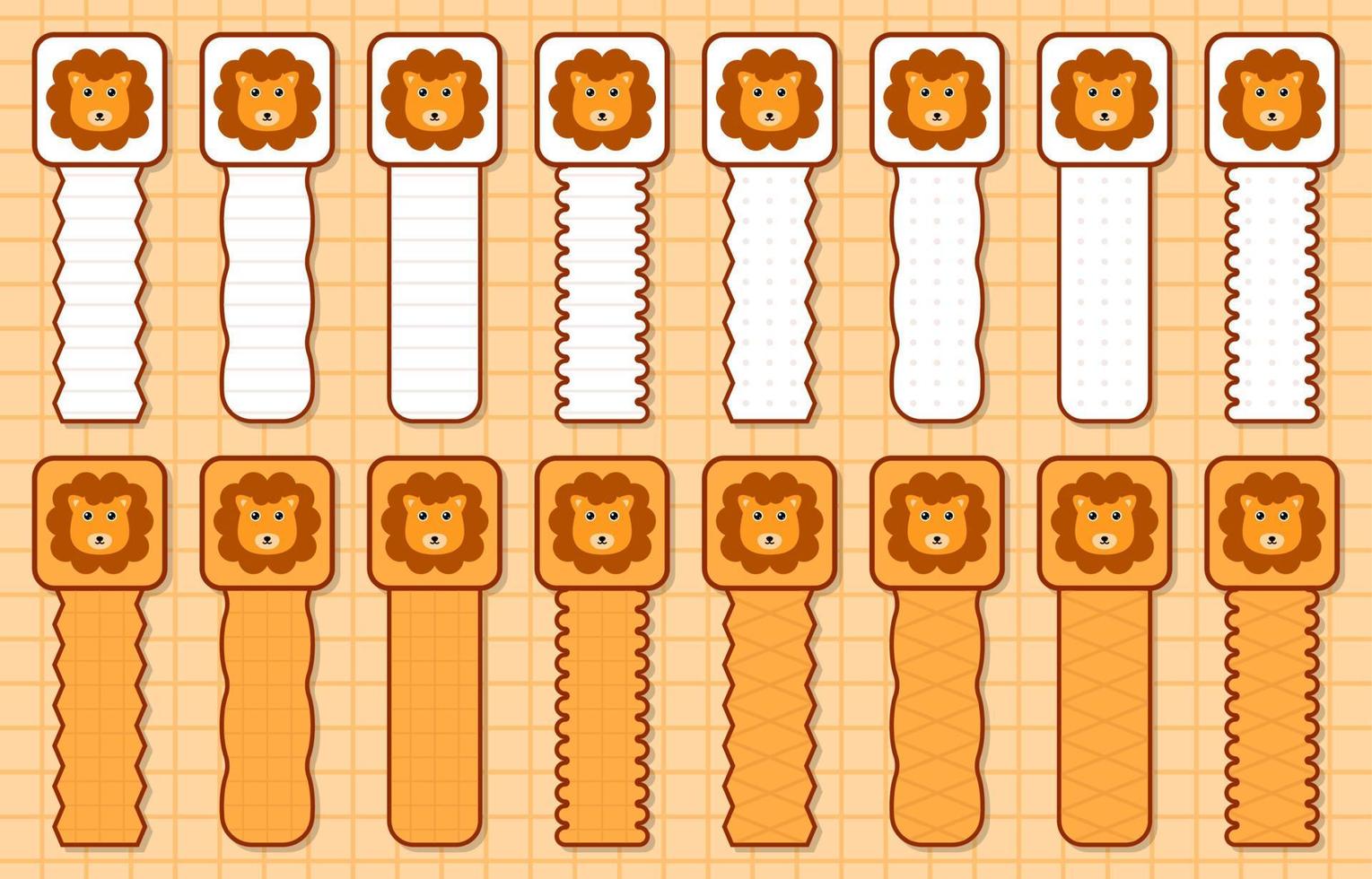 Note sticker set with Lion vector
