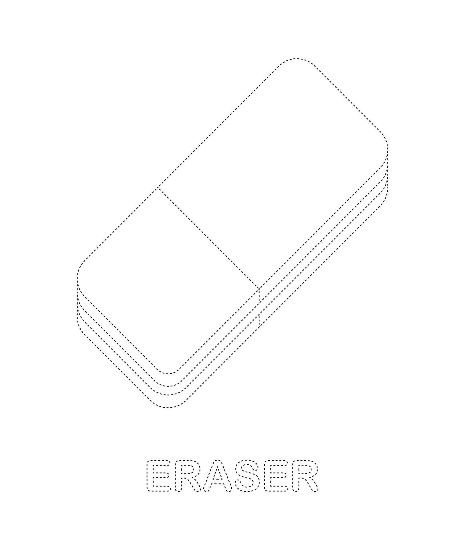 Eraser tracing worksheet for kids 8828155 Vector Art at Vecteezy