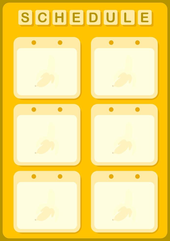 Daily and weekly planner with Banana vector