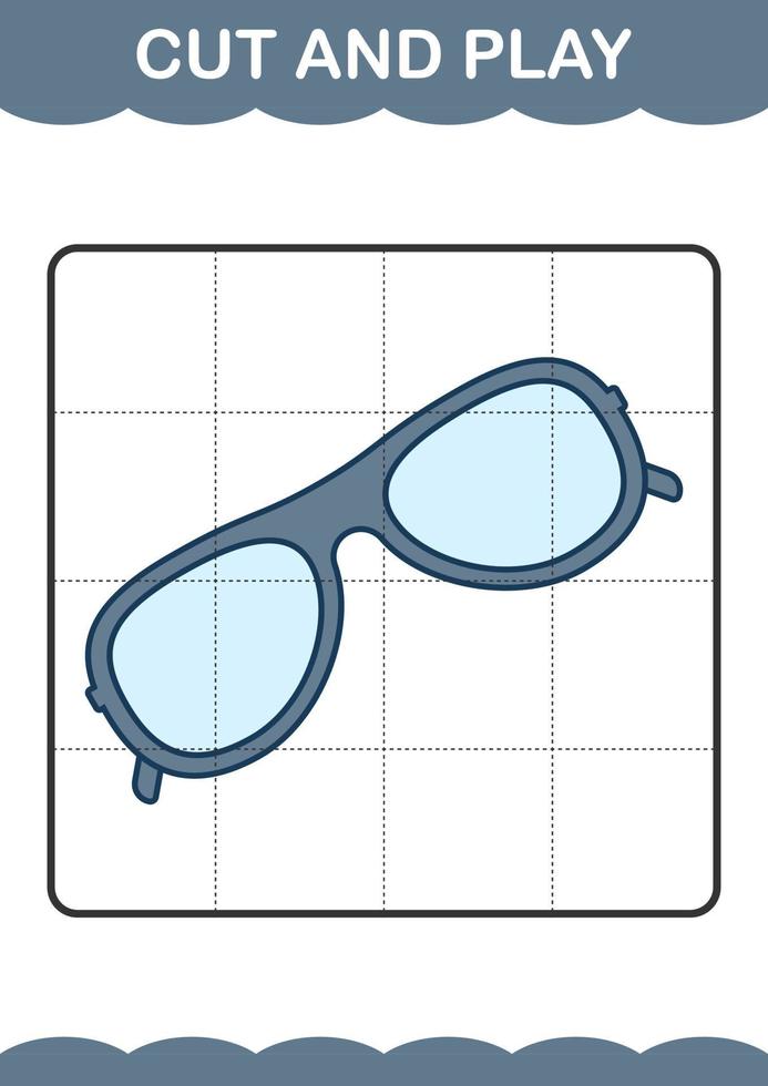 Cut and play with Glasses vector