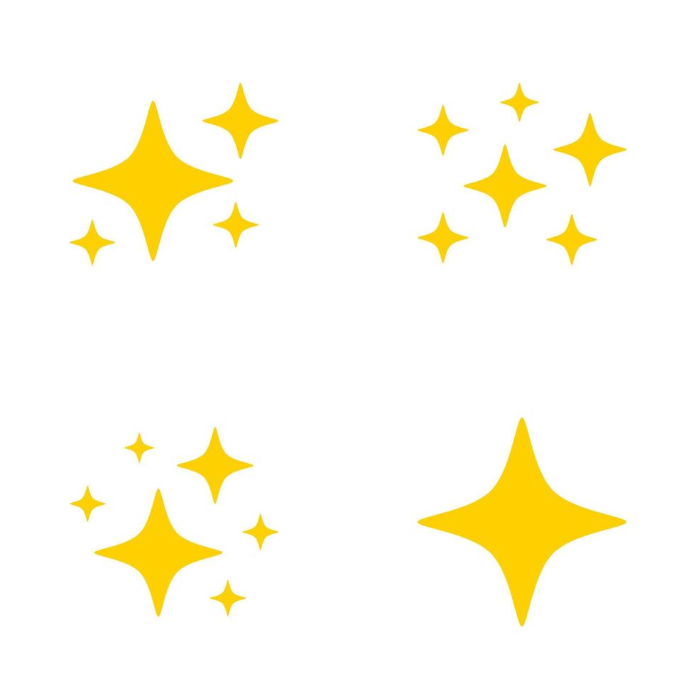 Set of stars sparkles, flat design vector