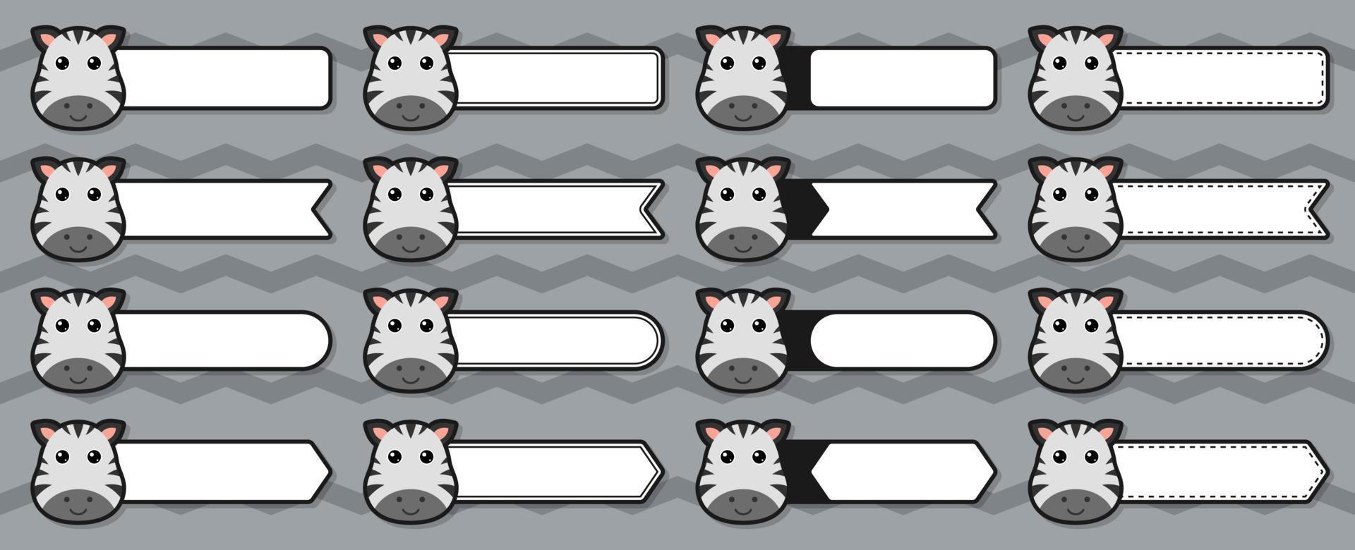 Note sticker set with Zebra vector