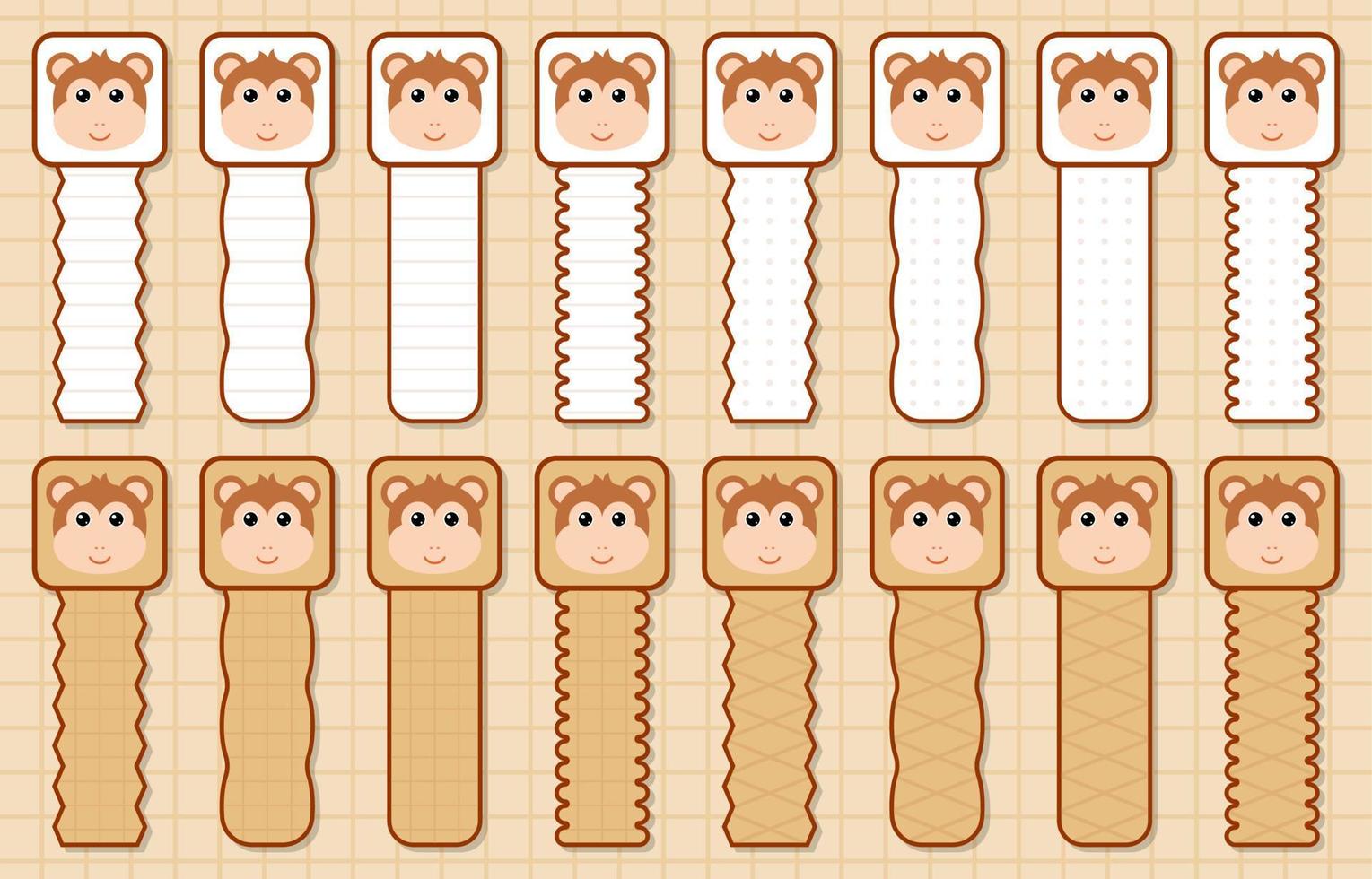 Note sticker set with Monkey vector