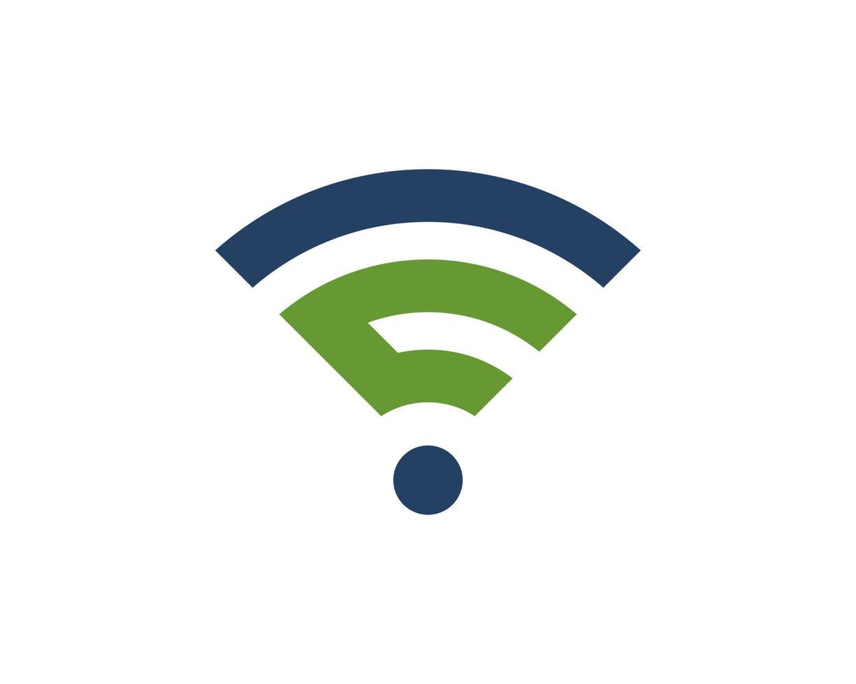 C Letter in wifi connection symbol logo vector