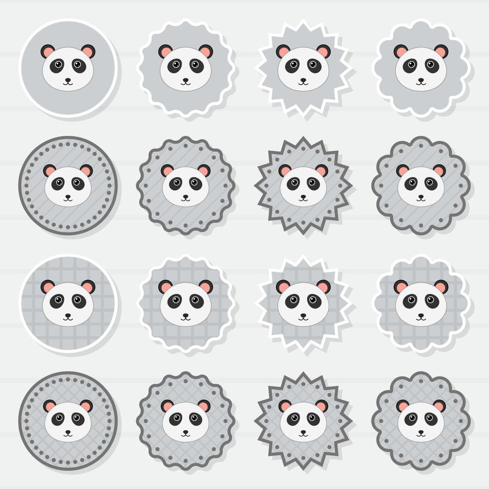 Note sticker set with Panda vector
