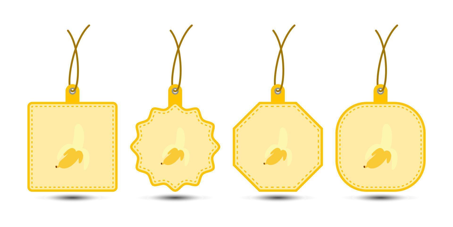 Set of Banana tags with cord vector