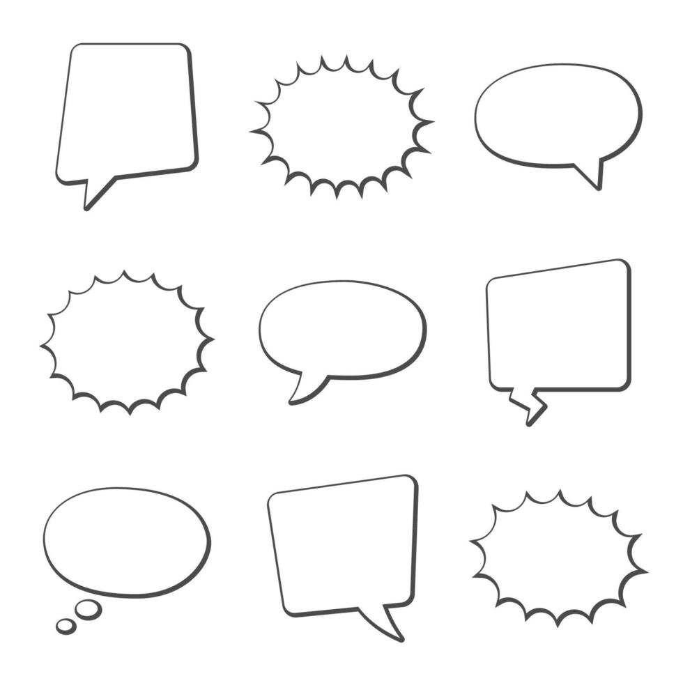 Collection of speech bubbles isolated vector