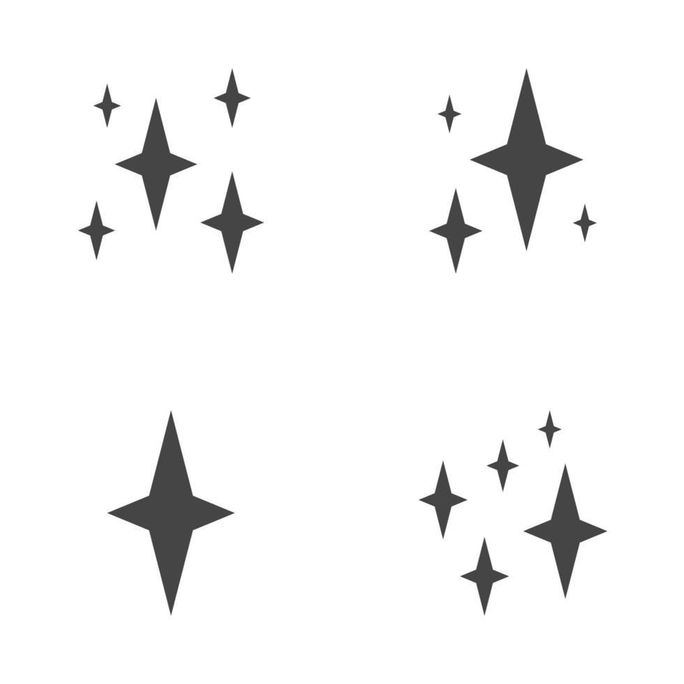 Set of stars sparkles, flat design vector