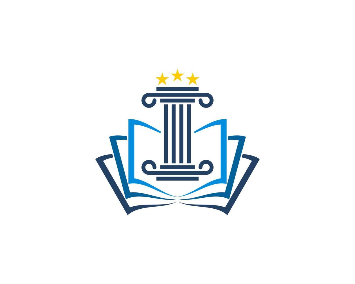 Pillar law firm on the book logo vector