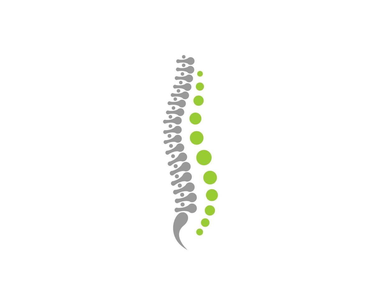 Spine with green dots chiropractic logo vector