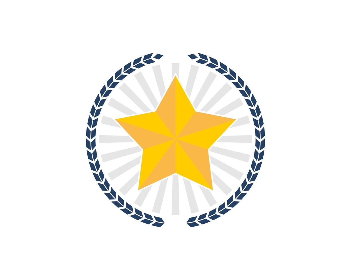 Circular wheat with shinning star inside vector