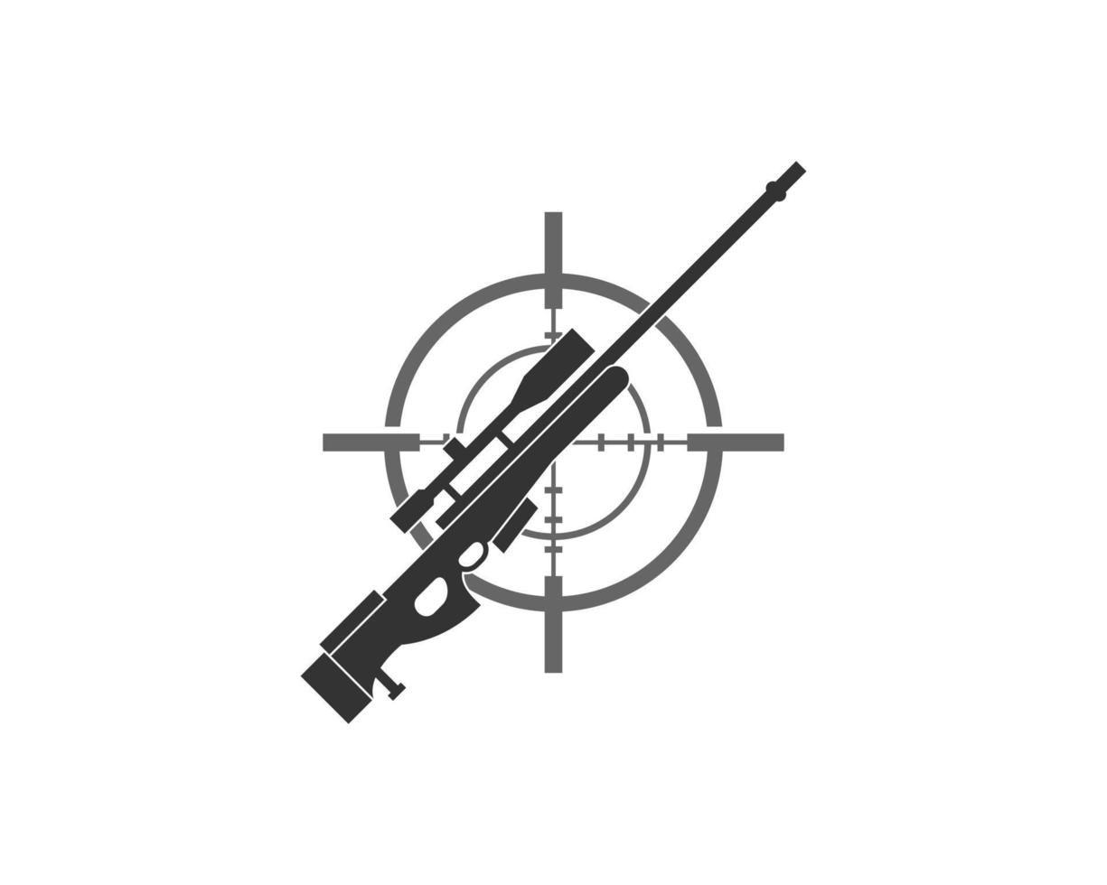 Sniper with aim target silhouette illustration vector