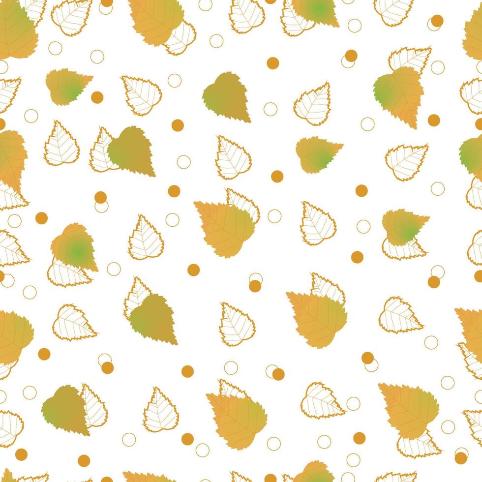 birch leaves seamless pattern vector