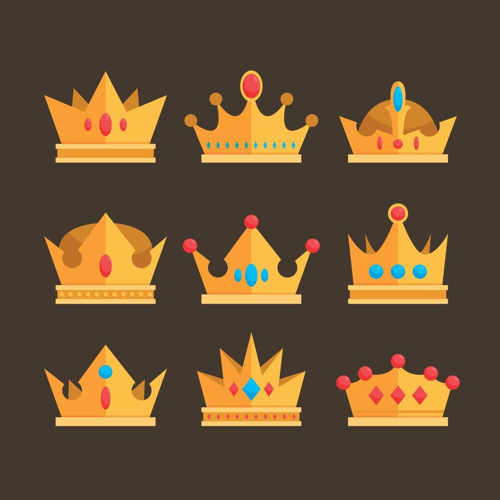 Crown Icon Set vector