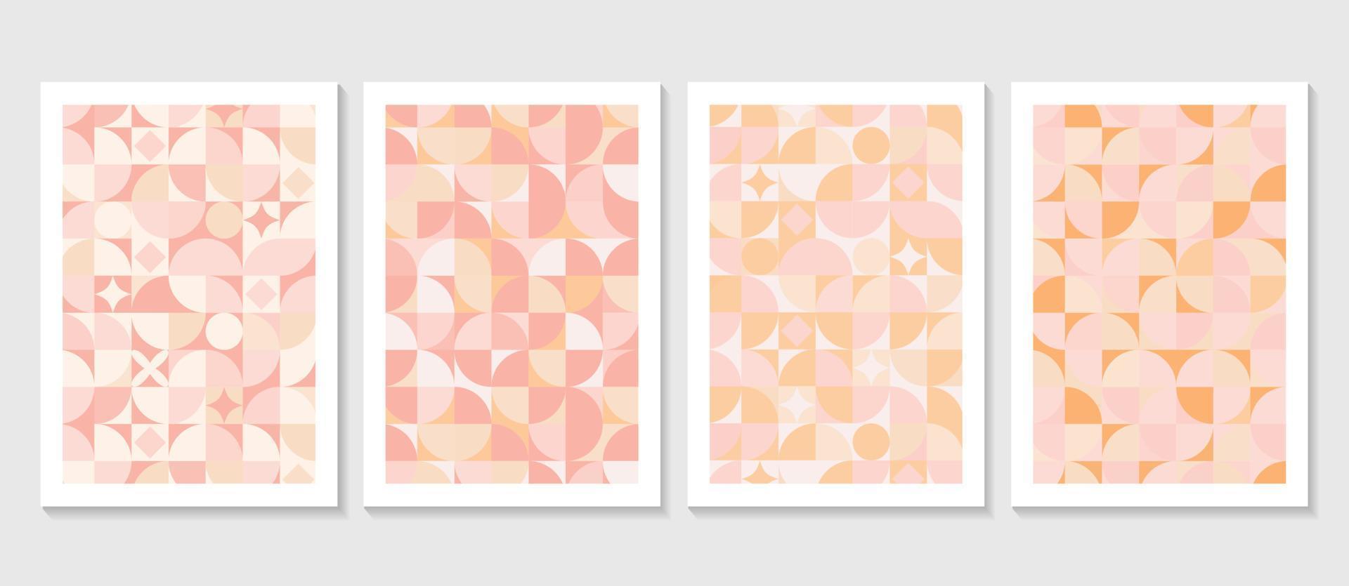 Set of subtle colored abstract geometric seamless pattern poster banner background vector