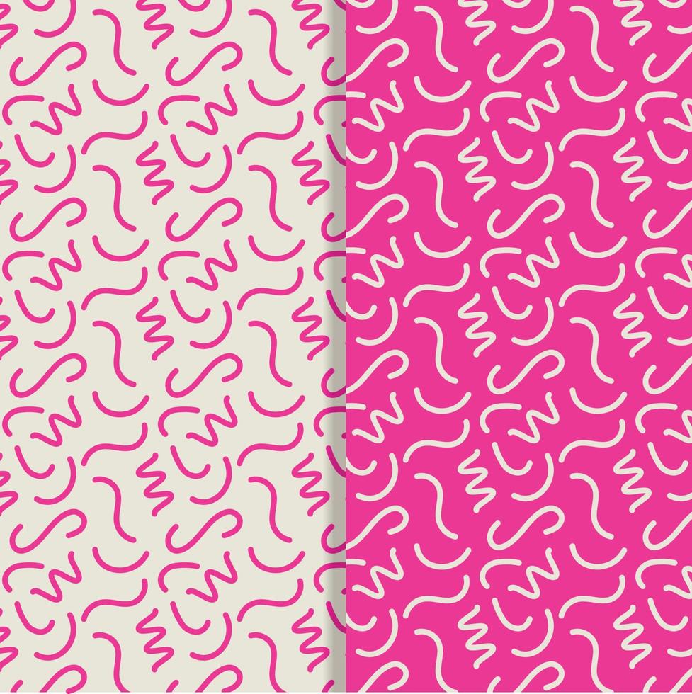 Squiggly wavy curvy line memphis style pattern seamless vector modern design