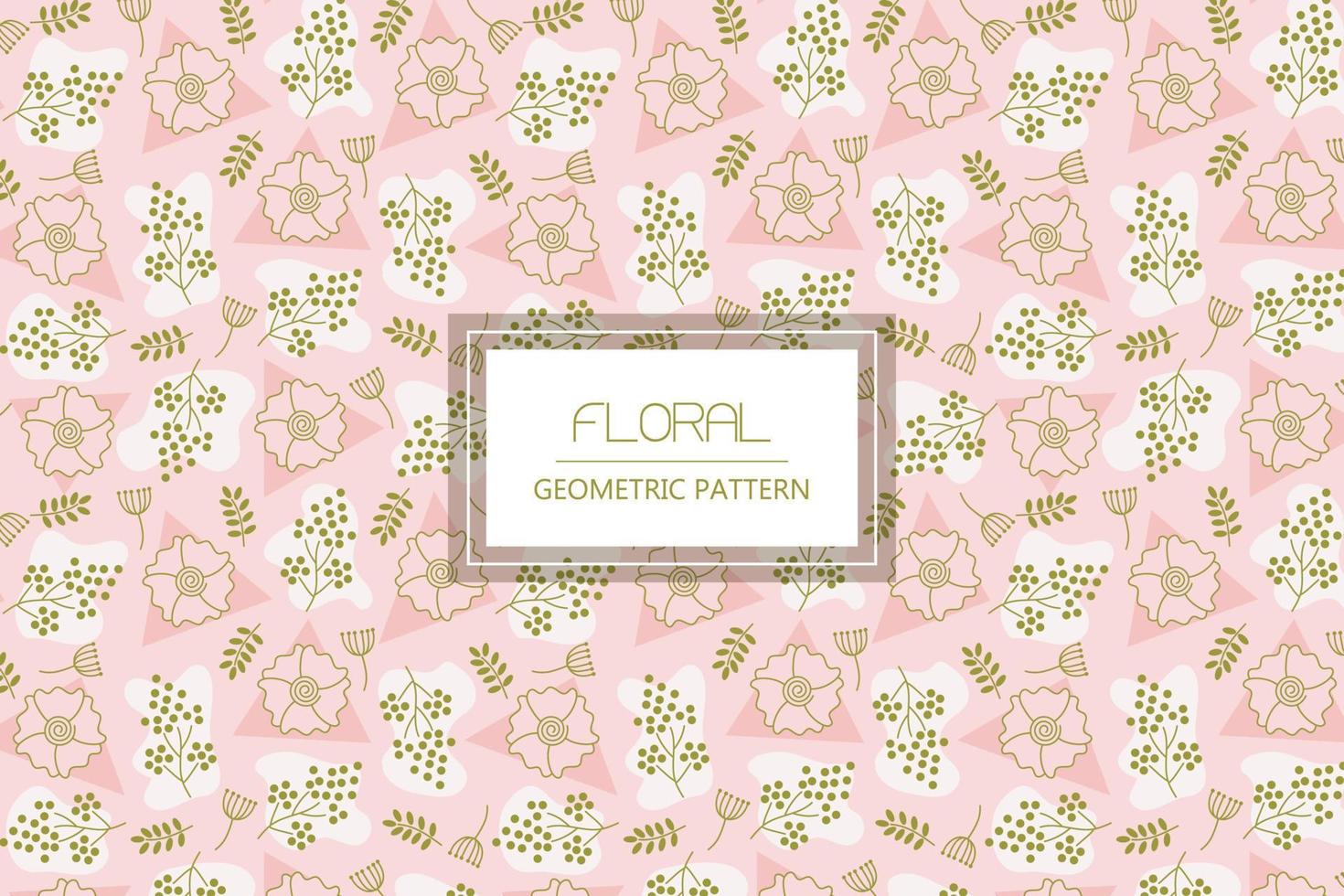 Floral and geometric shapes seamless background pattern vector