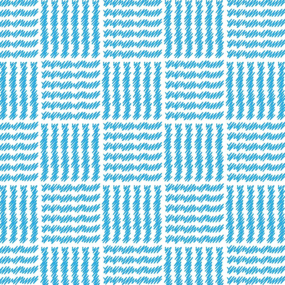 Seamless childish scribble line pattern. Blue and white unreadable handwriting scribbles vector