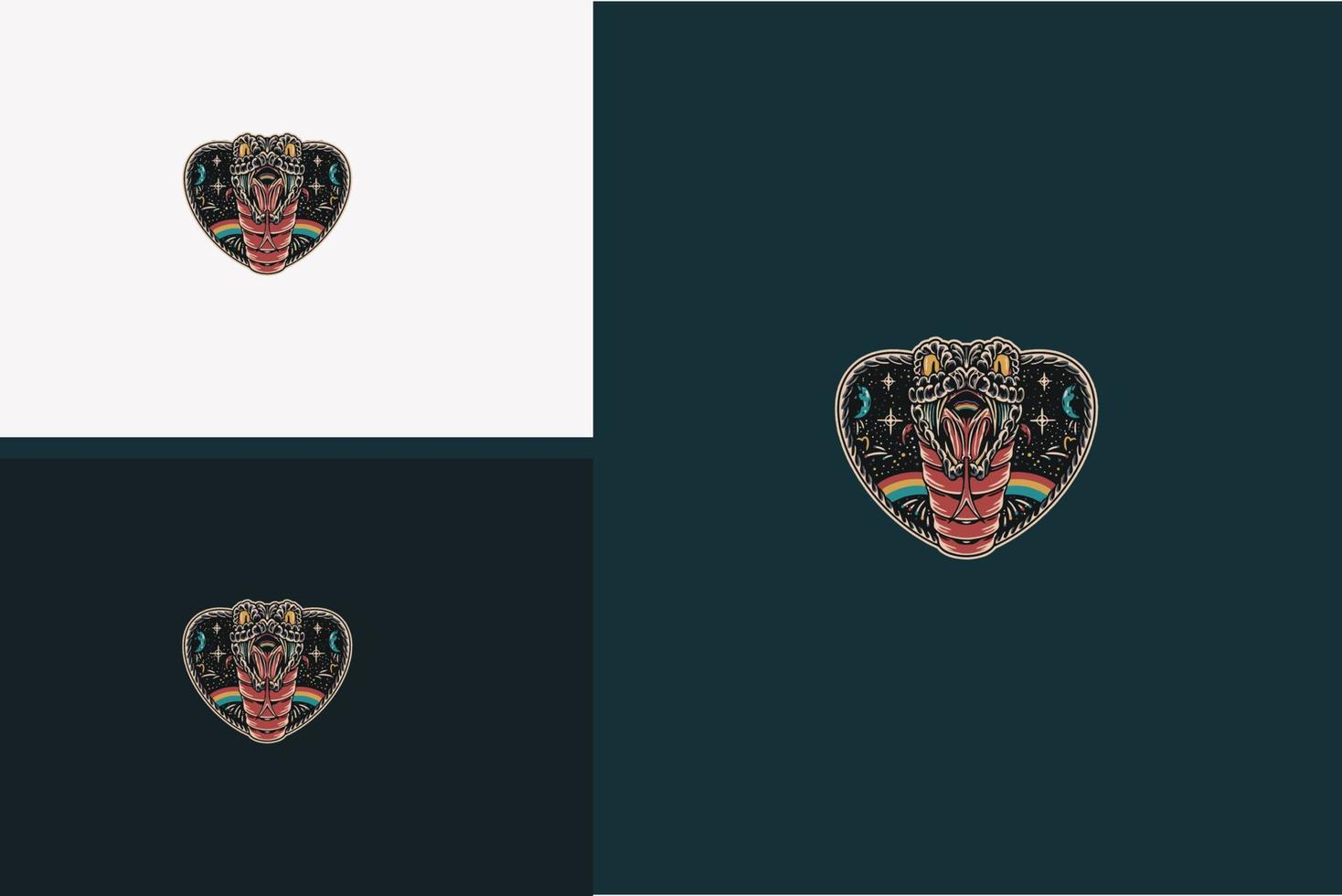 head black snake vector flat design