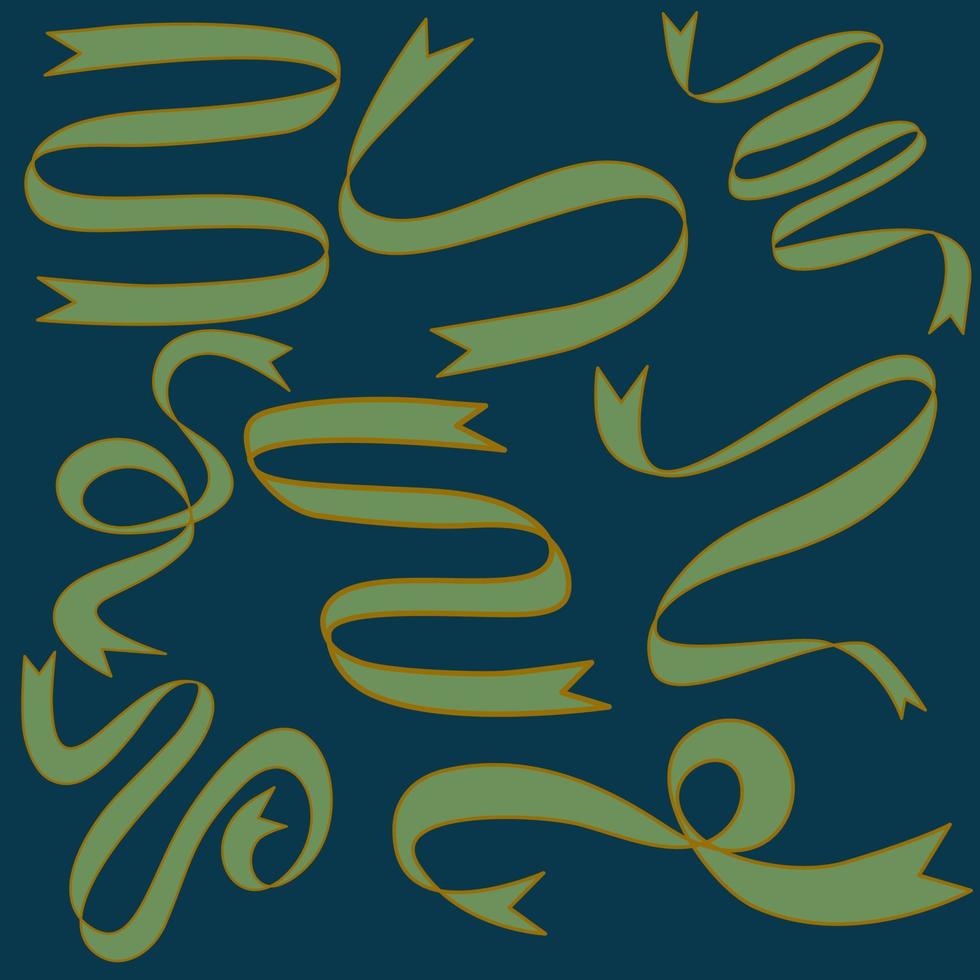 Decorative curly ribbon vector