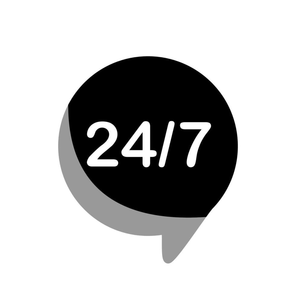 Illustration Vector Graphic of 24-7 label icon
