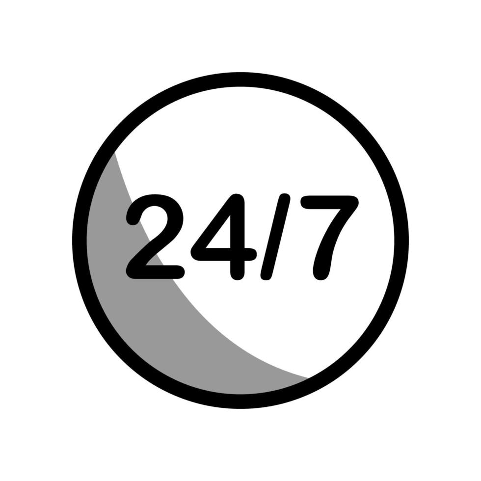 Illustration Vector Graphic of 24-7 label icon