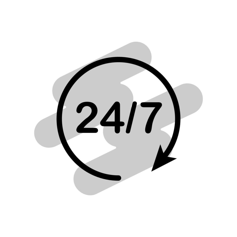 Illustration Vector Graphic of 24-7 label icon