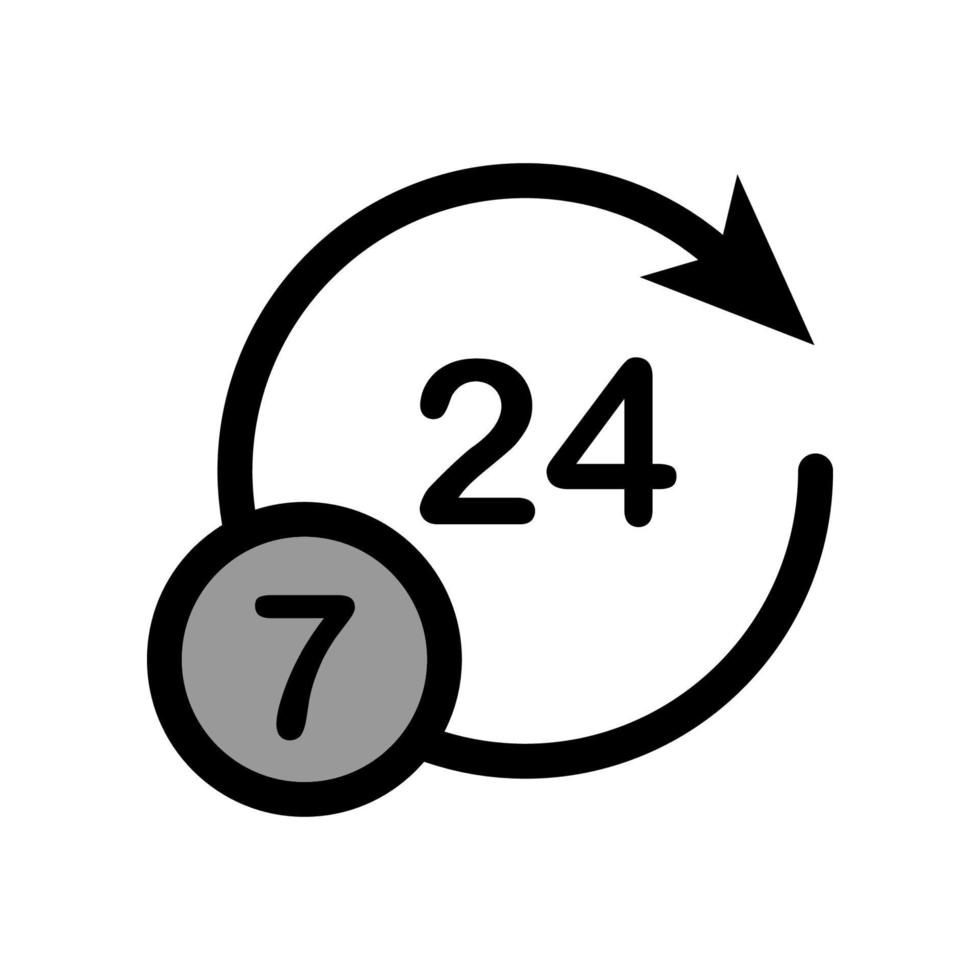 Illustration Vector Graphic of 24-7 label icon