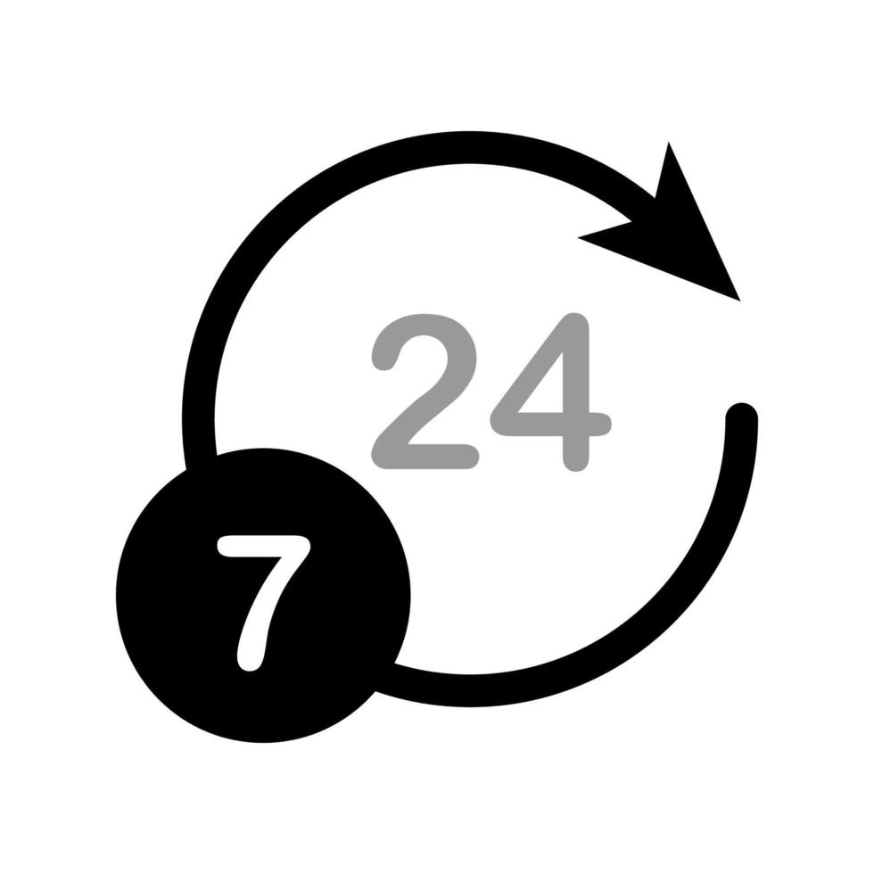 Illustration Vector Graphic of 24-7 label icon