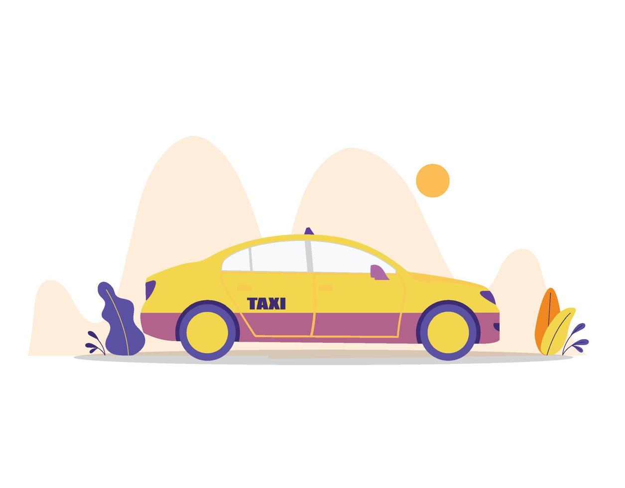 icono de transporte de taxi diseño plano vector