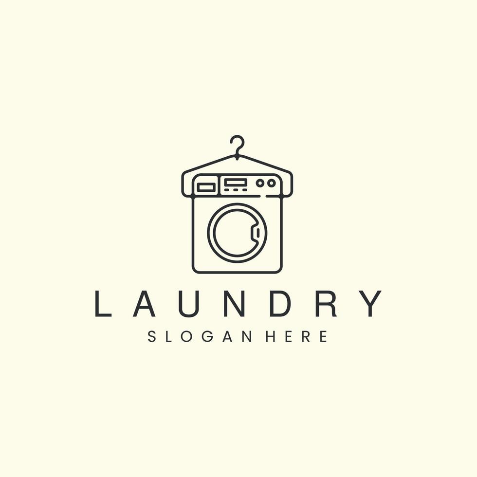 laundry linear logo icon template design vector illustration