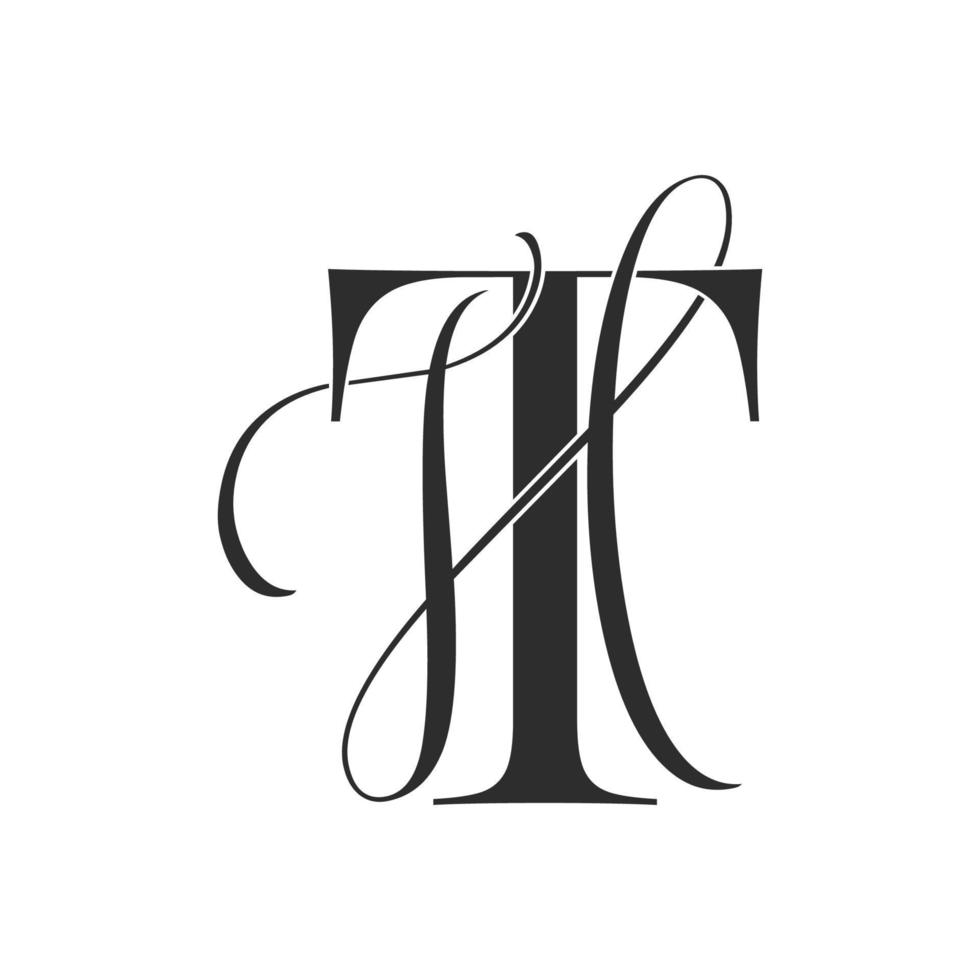 th ,ht, monogram logo. Calligraphic signature icon. Wedding Logo Monogram. modern monogram symbol. Couples logo for wedding vector