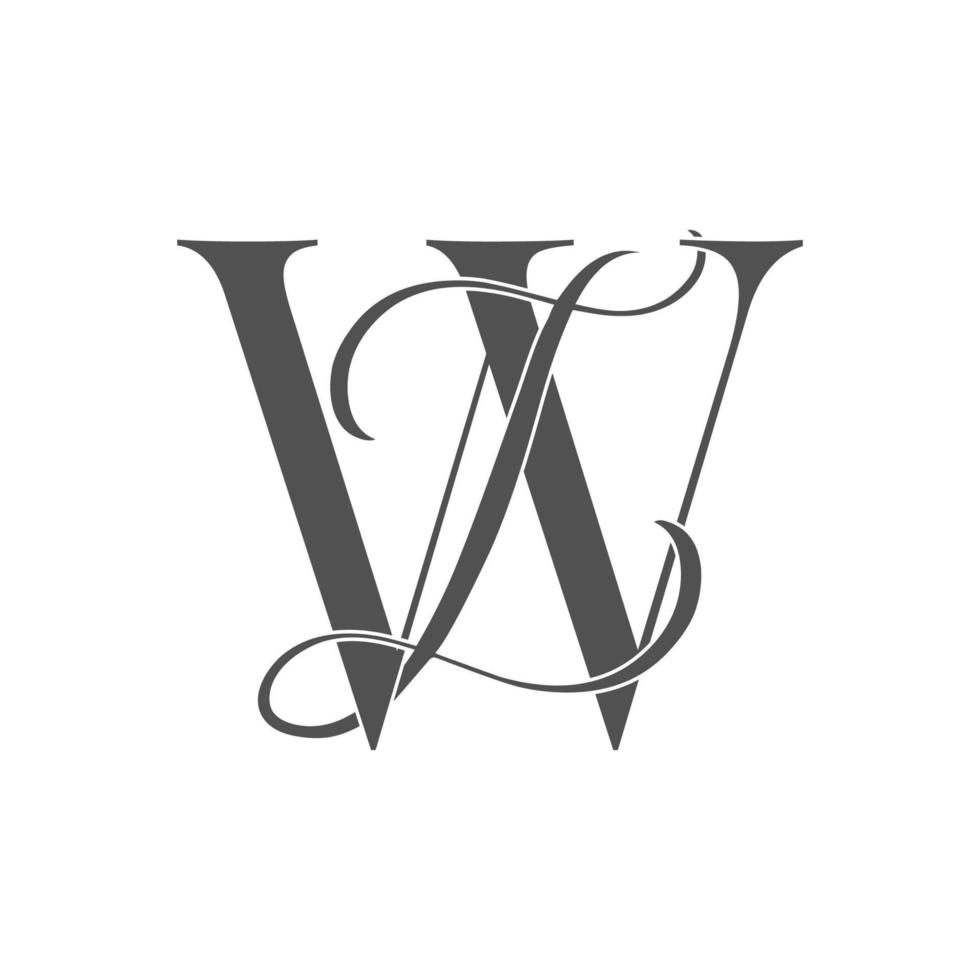 wi ,iw, logotipo del monograma. icono de firma caligráfica. monograma del logotipo de la boda. símbolo de monograma moderno. logotipo de parejas para la boda vector