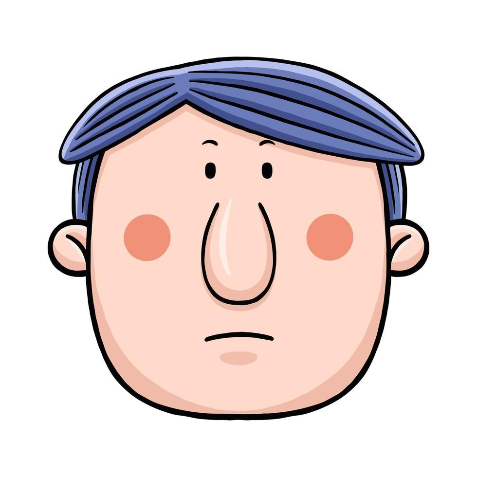 Cute People Face with Flat Design Style vector