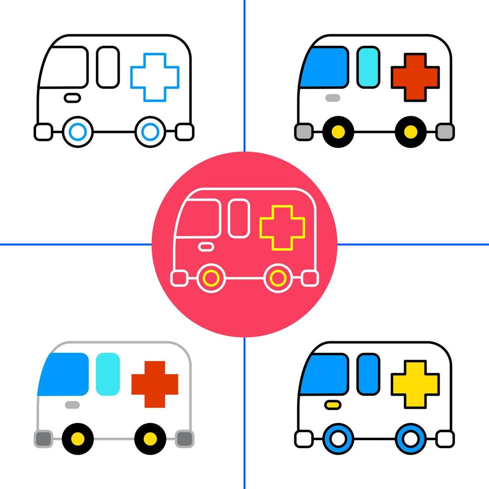 ambulance car on white background vector