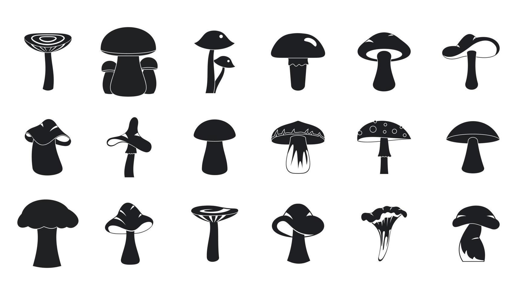 Mushroom icon set, simple style vector