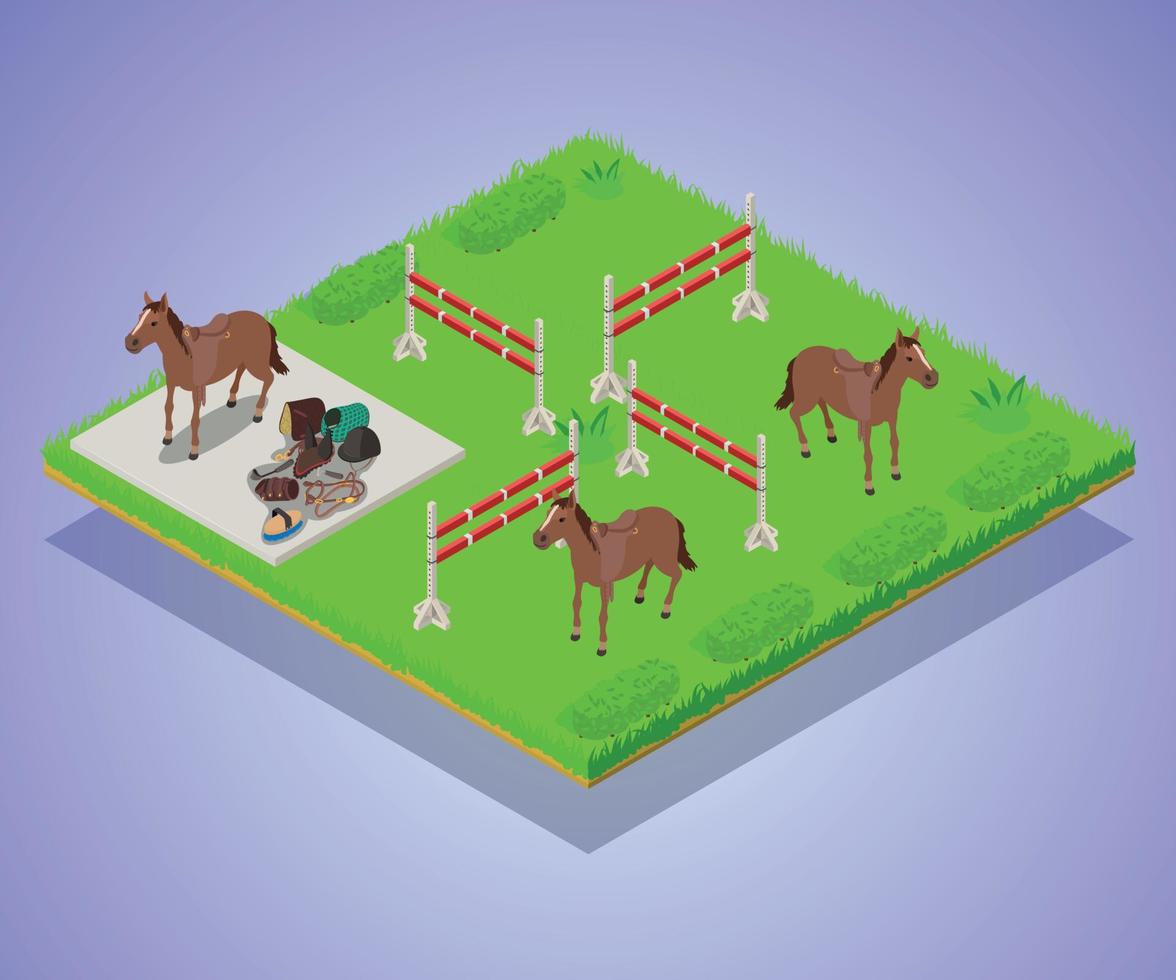 Gallop concept banner, isometric style vector