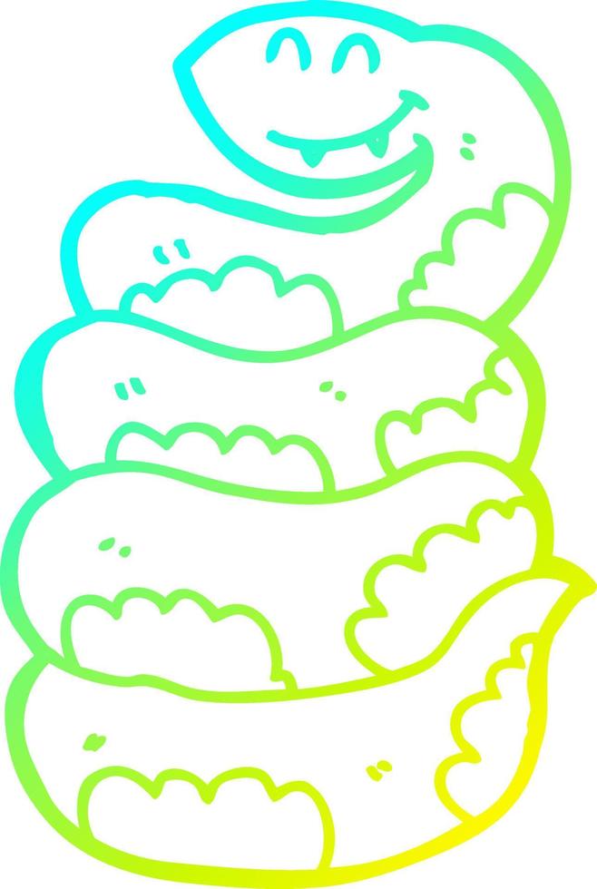 cold gradient line drawing cartoon snake vector