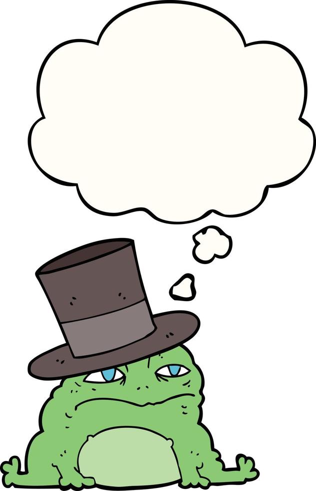 cartoon rich toad and thought bubble vector