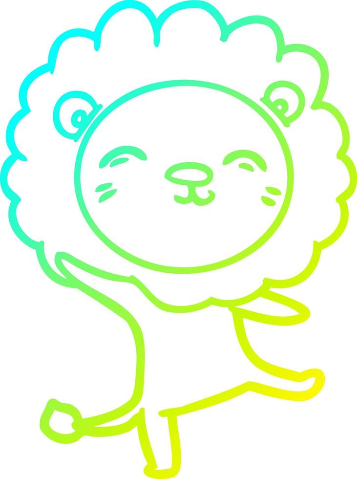 cold gradient line drawing cartoon lion vector