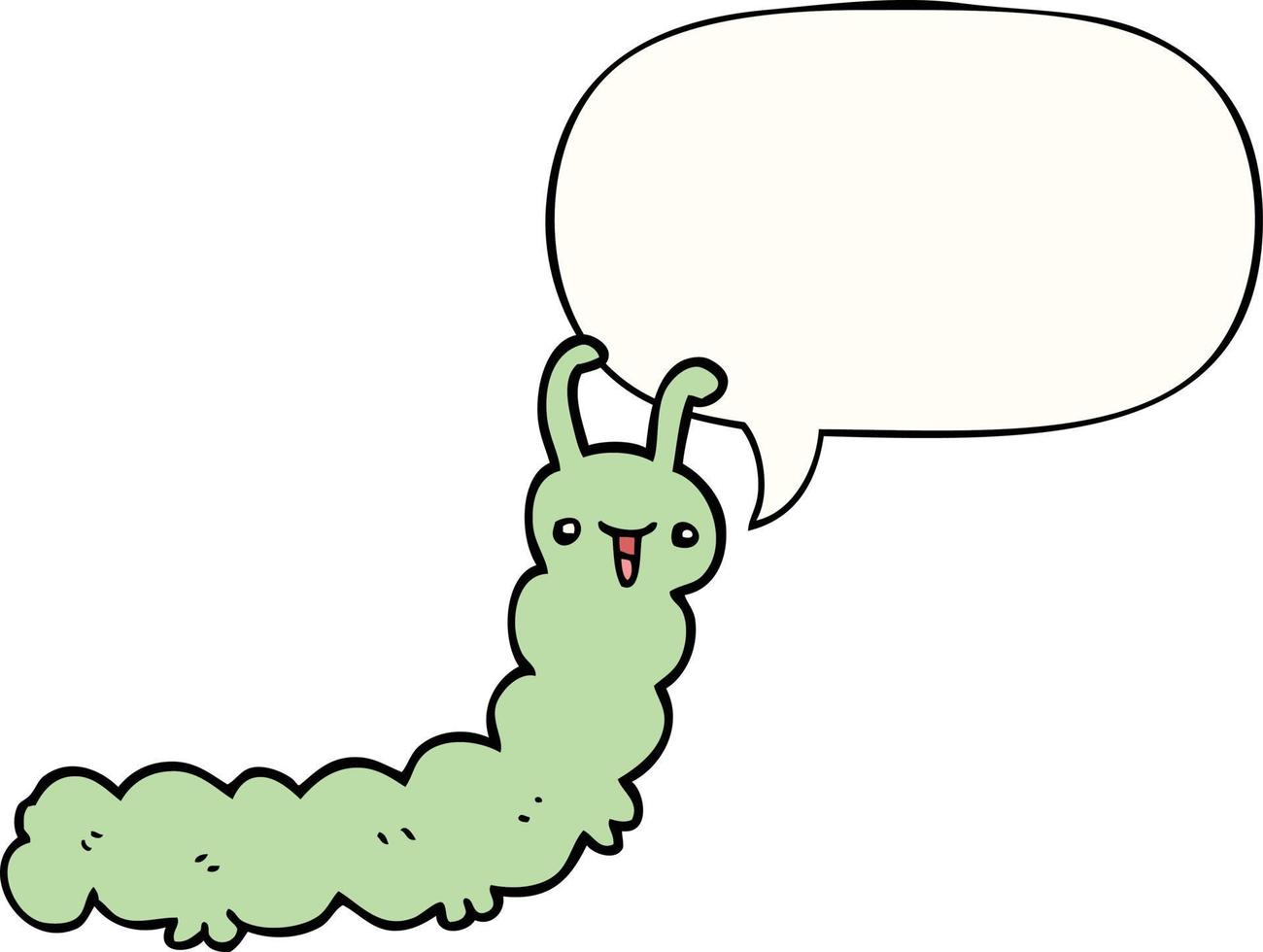 cartoon caterpillar and speech bubble vector