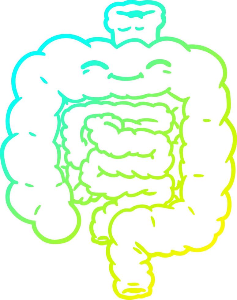 cold gradient line drawing cartoon intestines vector