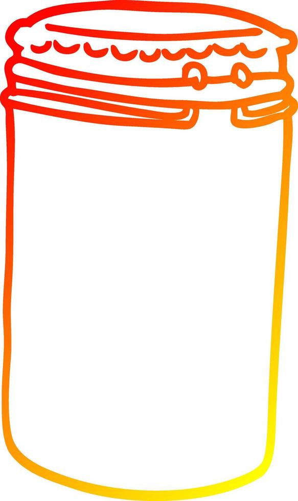 warm gradient line drawing cartoon storage jar vector