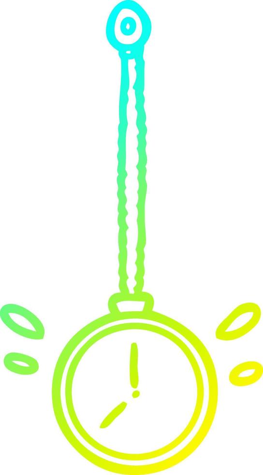 cold gradient line drawing swinging gold hypnotist watch vector