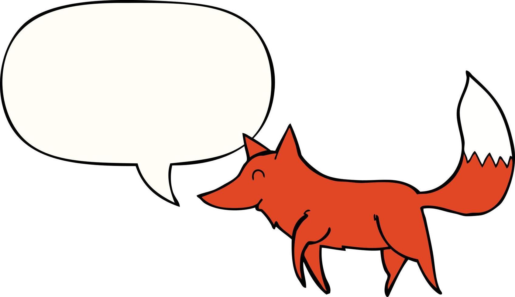 cartoon wolf and speech bubble vector